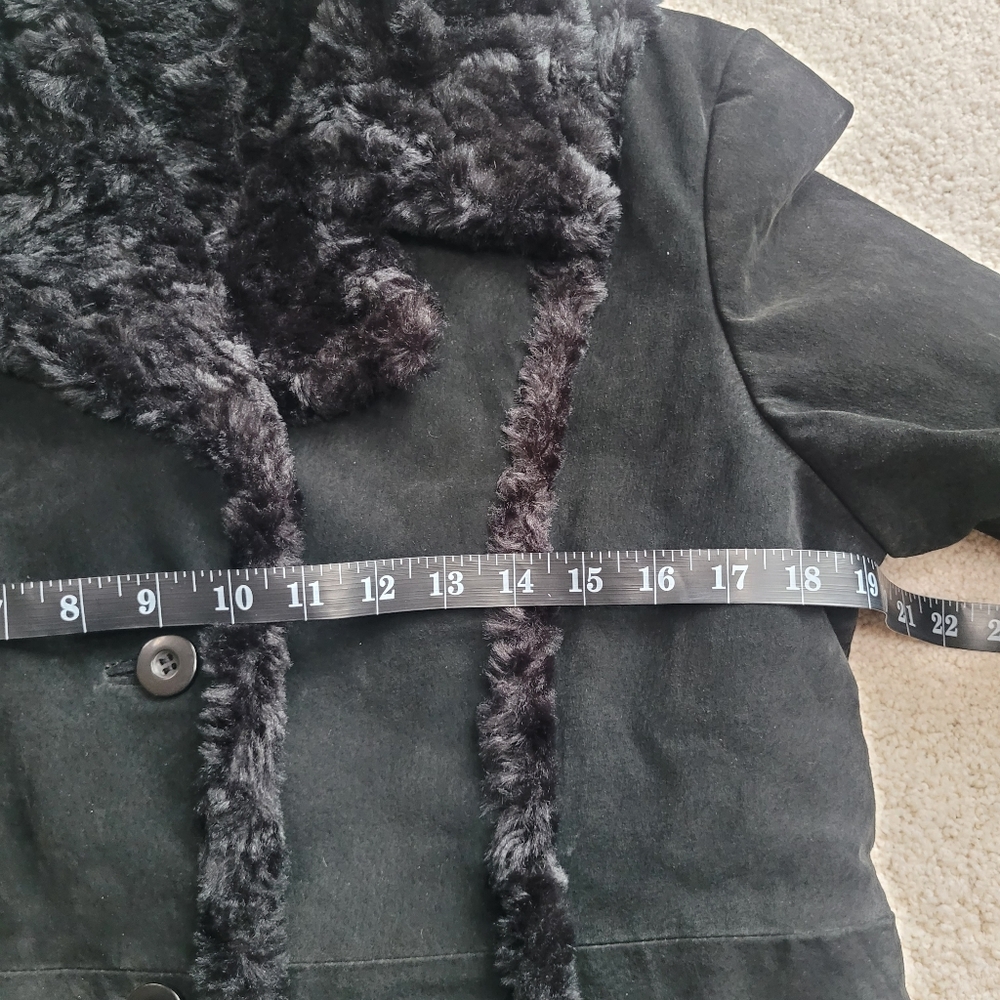 VTG Y2K Wilsons Leather Maxima Suede Leather Black Jacket Faux Shearling Sz L - Picture 8 of 11